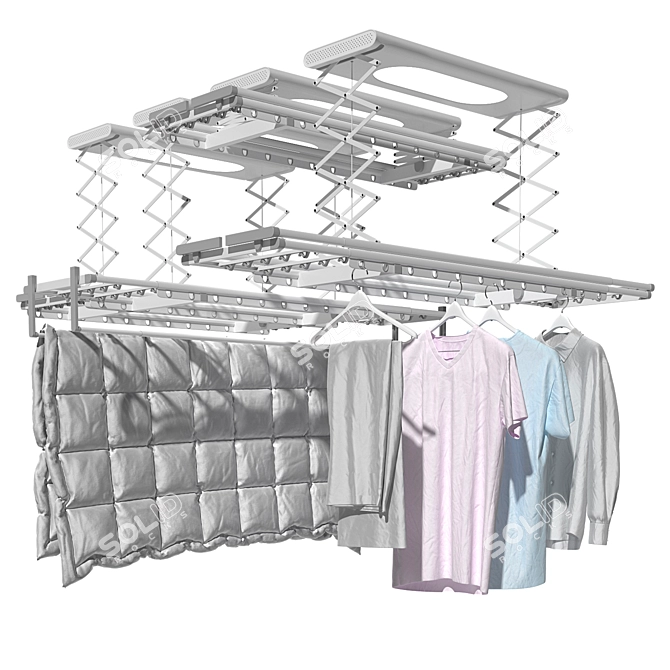 Aqara Smart Clothes Dryer, Portable 3D model image 1