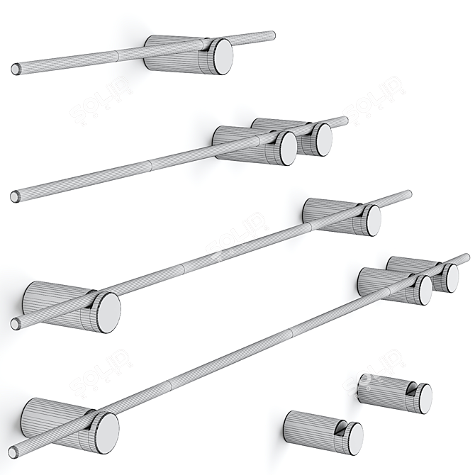 Modern Rotating Stainless Towel Hook 3D model image 4