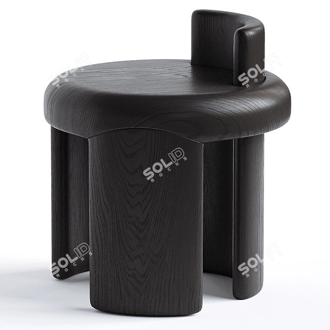 Modern Sculptural Kafa Stool 3D model image 2