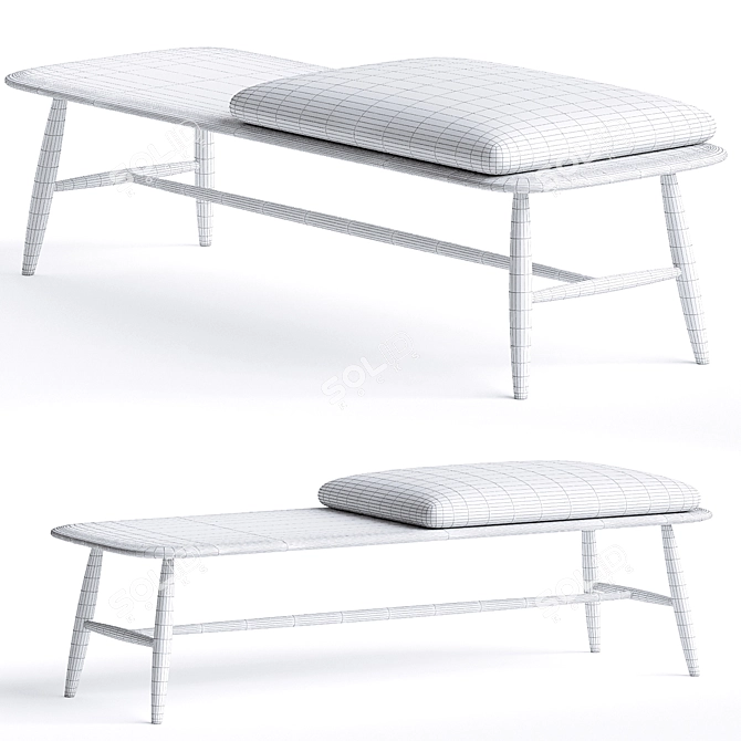 Elegant Ercolani Von Modern Bench 3D model image 3