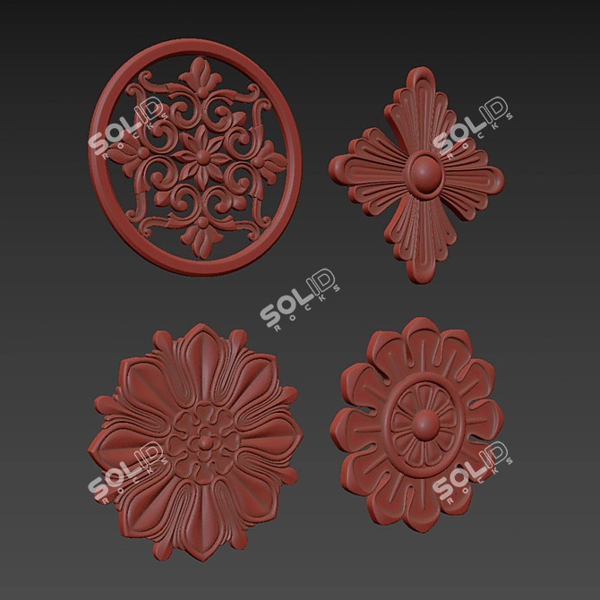 3D Ornament Pack 2016 Gold 3D model image 6