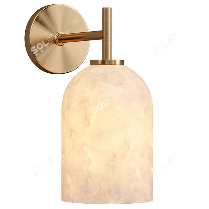 Alabaster Shade Wall Sconce Heathfield 3D model image 1