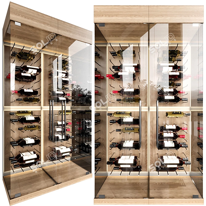 Sophisticated Wine Cellar Display 3D model image 1