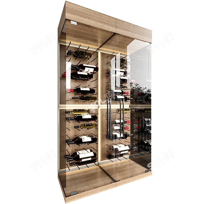 Sophisticated Wine Cellar Display 3D model image 5