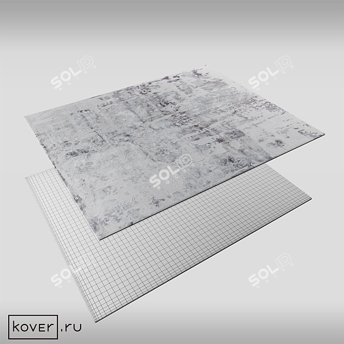 Prismatic N Modern Wool Silk Rug 3D model image 2