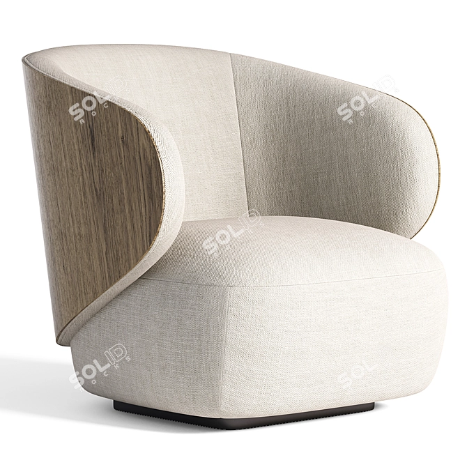 Chic Hayden Swivel Lounge Chair 3D model image 1