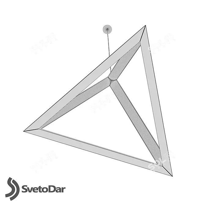 Tetrahedron 600 Modular Pendant/Floor Light 3D model image 3