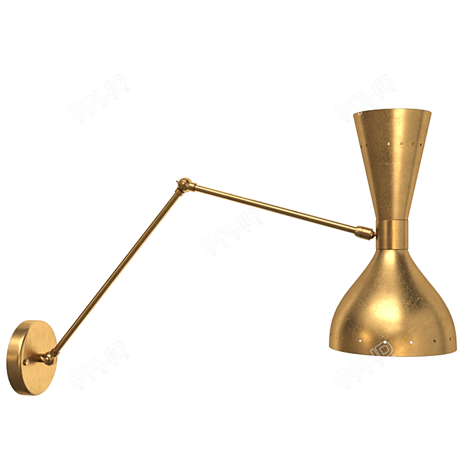 Mid-Century Brass Articulated Sconce 3D model image 6