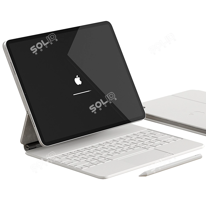 Apple White Tech Set Bundle 3D model image 3