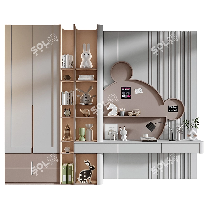 Customizable Furniture Composition with Decor 3D model image 1