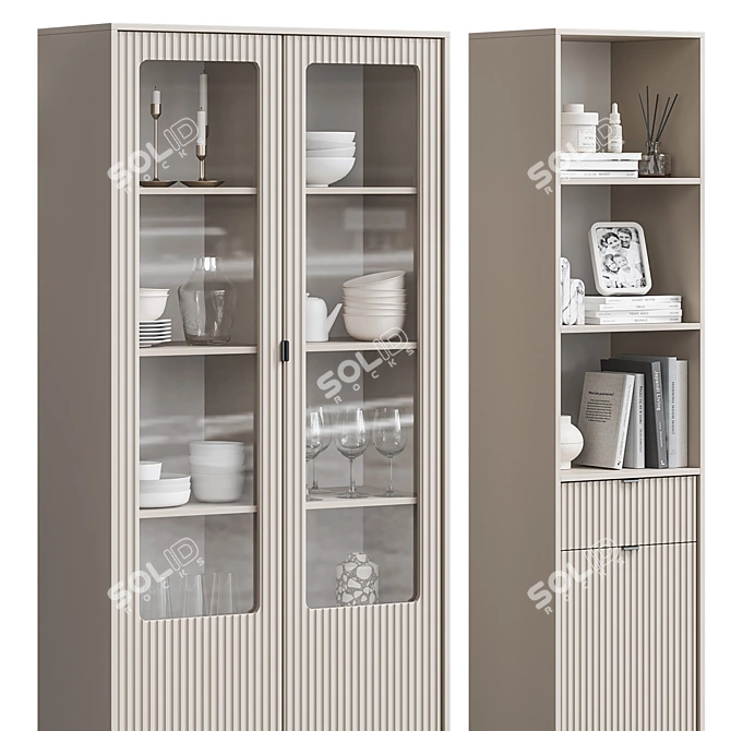 Scandinavian Display Cabinet Set 3D model image 6