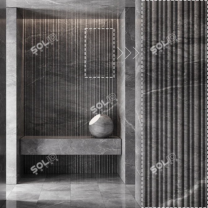 Luxury Marble Textured 3D Panels 3D model image 2