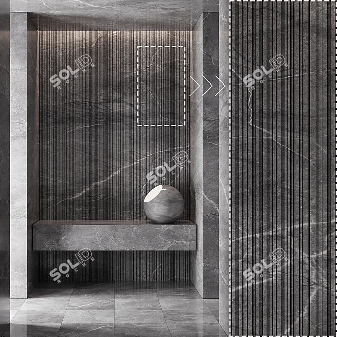 Luxury Marble Textured 3D Panels 3D model image 3