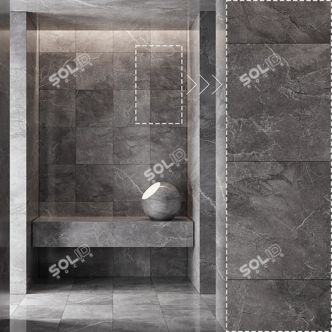 Luxury Marble Textured 3D Panels 3D model image 4