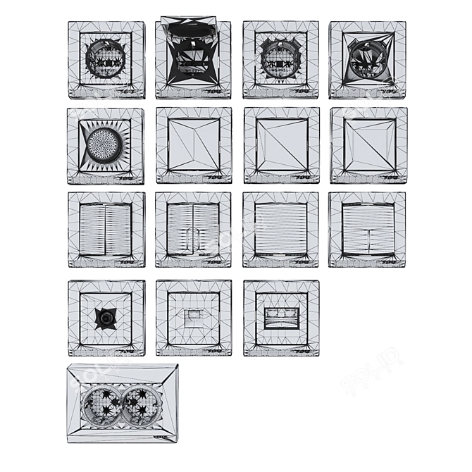 Silver Matte Werkel Sockets & Switches 3D model image 2