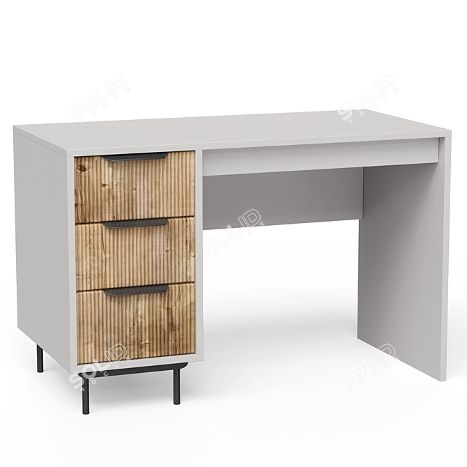 Polys Desk Set in Grey 3D model image 5