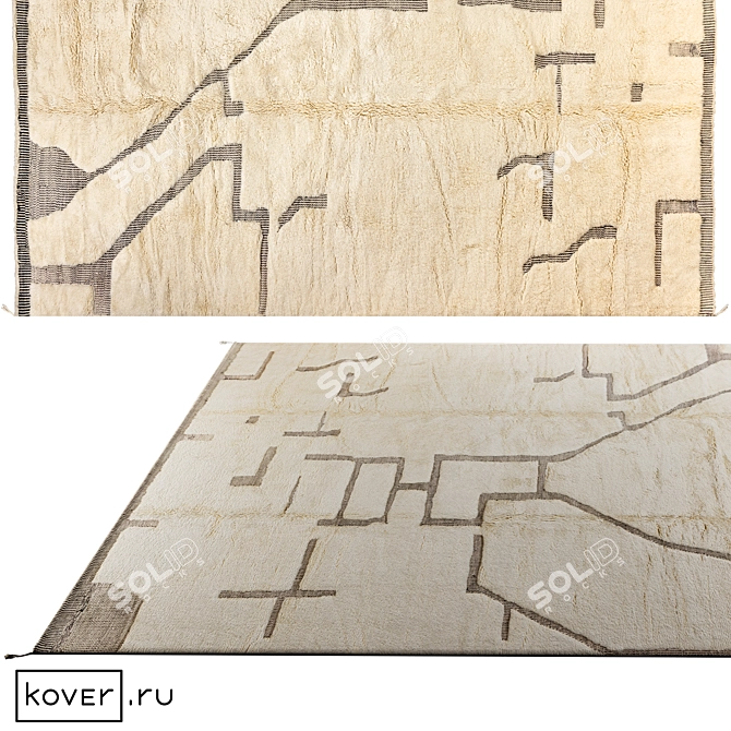 Moroccan Style Wool Rug 325x365cm 3D model image 1