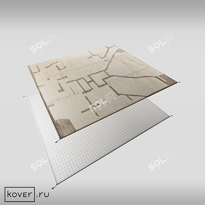 Moroccan Style Wool Rug 325x365cm 3D model image 2