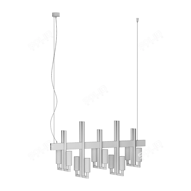 Modern Murano Glass Chandelier 3D model image 3