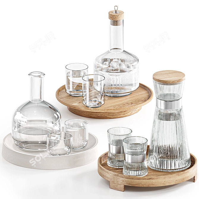 Modern Tableware Set - 10 Pieces 3D model image 1