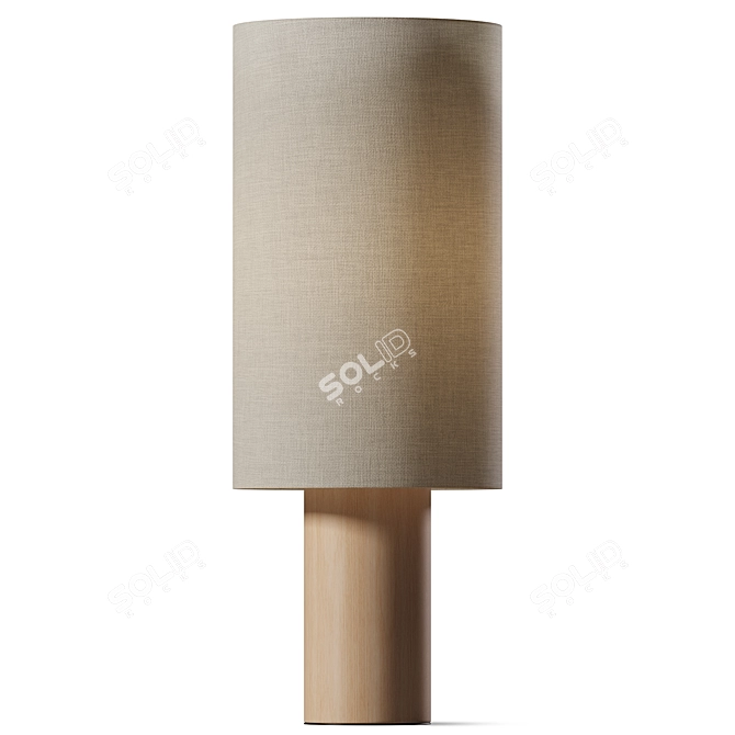 Rustic Wooden Table Lamp 3D model image 1