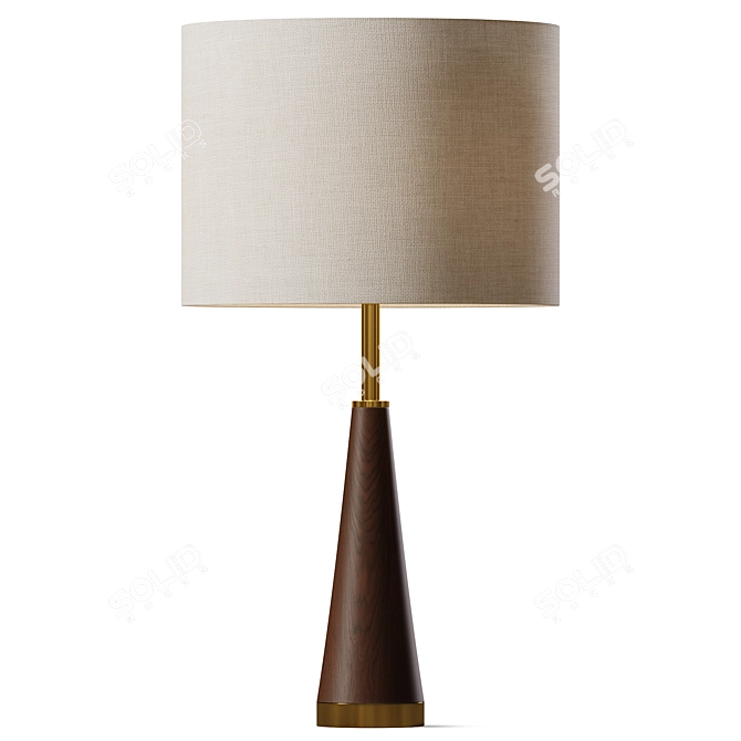 Elegant Nina Campbell Harwood Lamp 3D model image 2