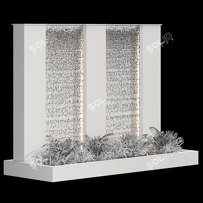 Serene Cascade Water Fountain 3D model image 3