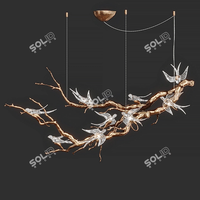 Sculptural Voa Serip Chandelier 3D model image 1