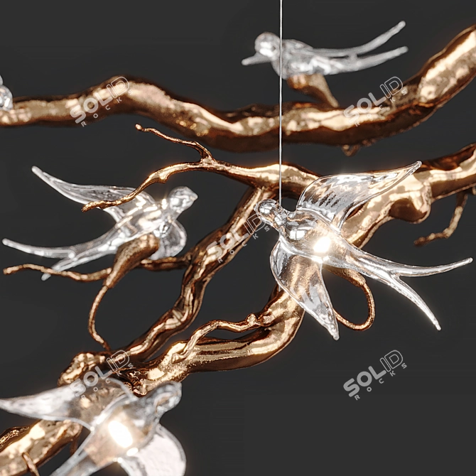 Sculptural Voa Serip Chandelier 3D model image 2