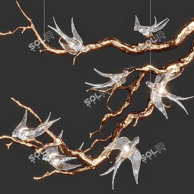 Sculptural Voa Serip Chandelier 3D model image 3