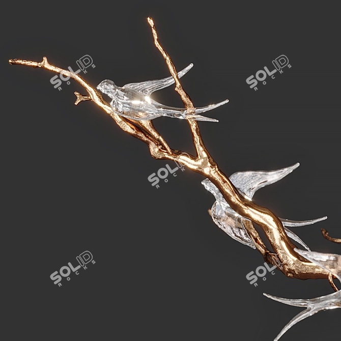 Sculptural Voa Serip Chandelier 3D model image 4