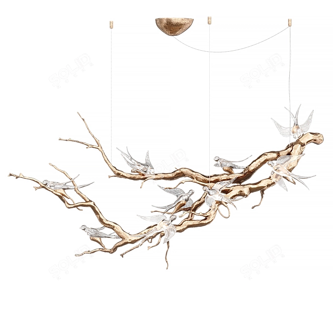 Sculptural Voa Serip Chandelier 3D model image 5