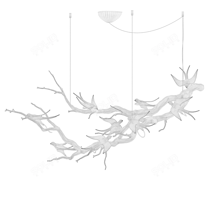 Sculptural Voa Serip Chandelier 3D model image 6