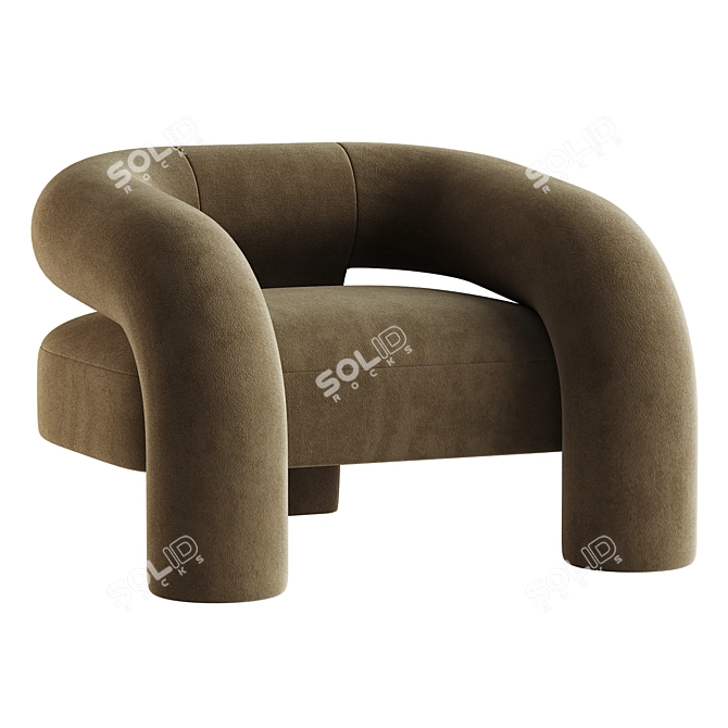 Artistic Zen Lounge Chair 3D model image 1