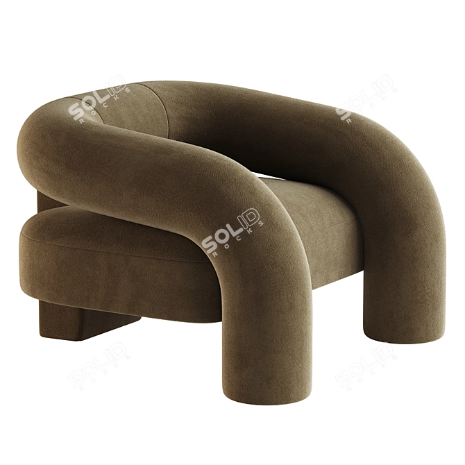 Artistic Zen Lounge Chair 3D model image 2