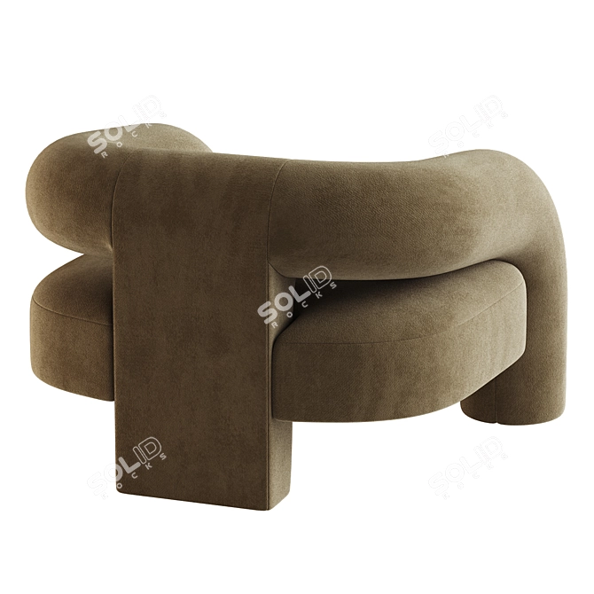 Artistic Zen Lounge Chair 3D model image 3