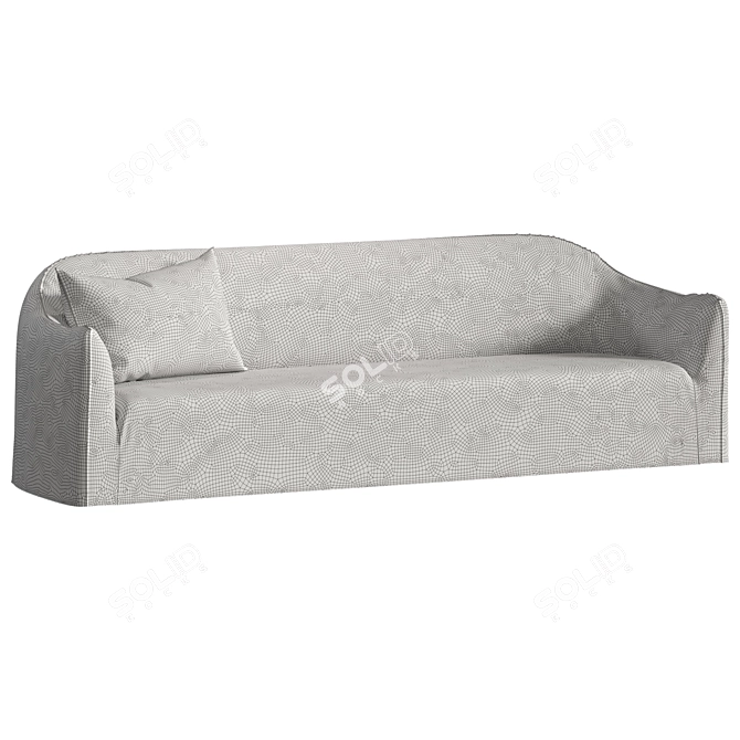 Modern 4 Seater Linen Sofa 3D model image 6