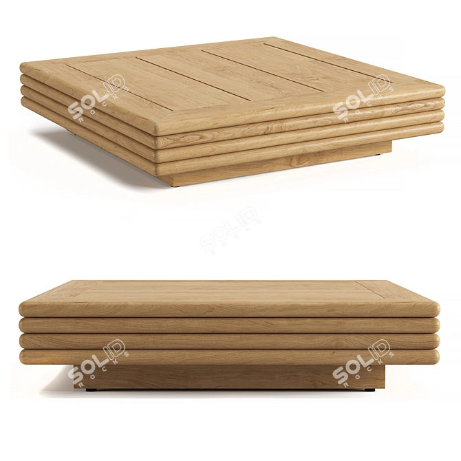 RH Bondi Teak Side Table 3D model image 1