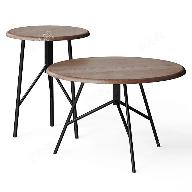 Modern Coffee Table Set with Files 3D model image 1