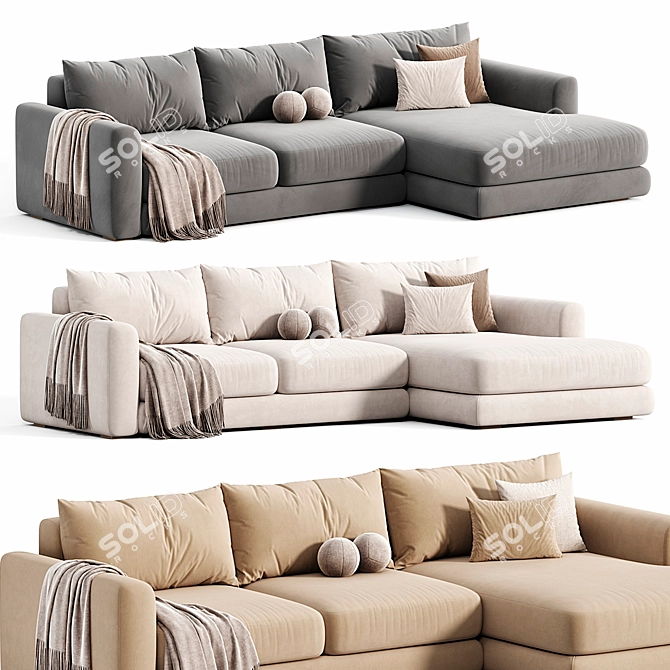 Sherlock Corner Sofa 2015 Beige 3D model image 1