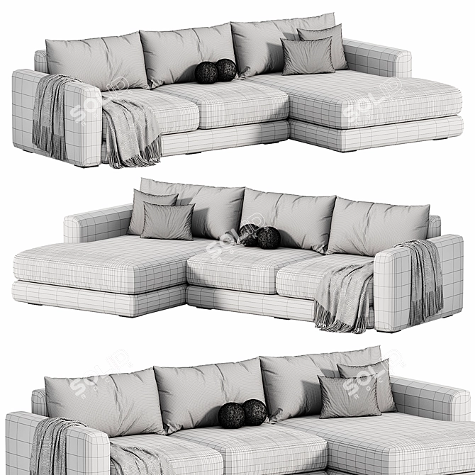 Sherlock Corner Sofa 2015 Beige 3D model image 5