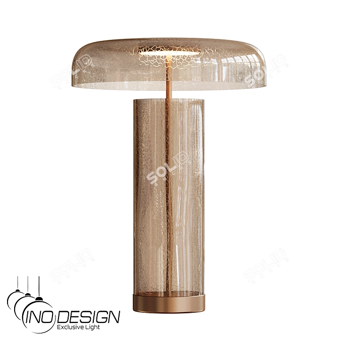 Modern Brass Glass Table Lamp 3D model image 1