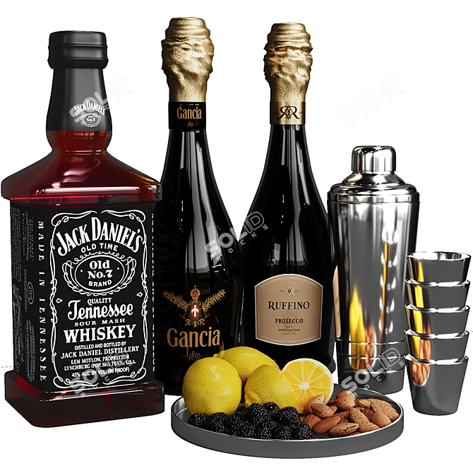 Luxury Beverage & Cigar Set 3D model image 3