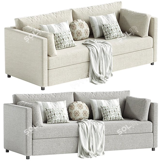 Modern Folding Sofa Model 3D 3D model image 2