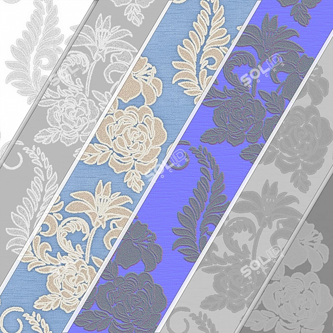 Damask Floral Jacquard Brocade 3D Textures 3D model image 7