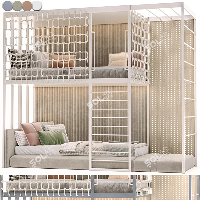 Kids Dual-Level Bed 2016 3D model image 1