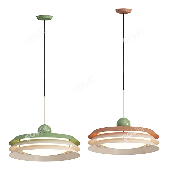 Modern Morandi Pendant Lamp 3D model image 3