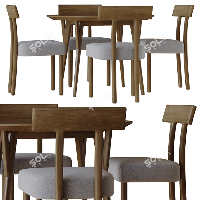 Modern Ziady Brunswick Dining Chair 3D model image 2