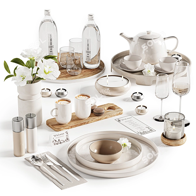 Elegant Tableware MA Set 33 3D model image 1