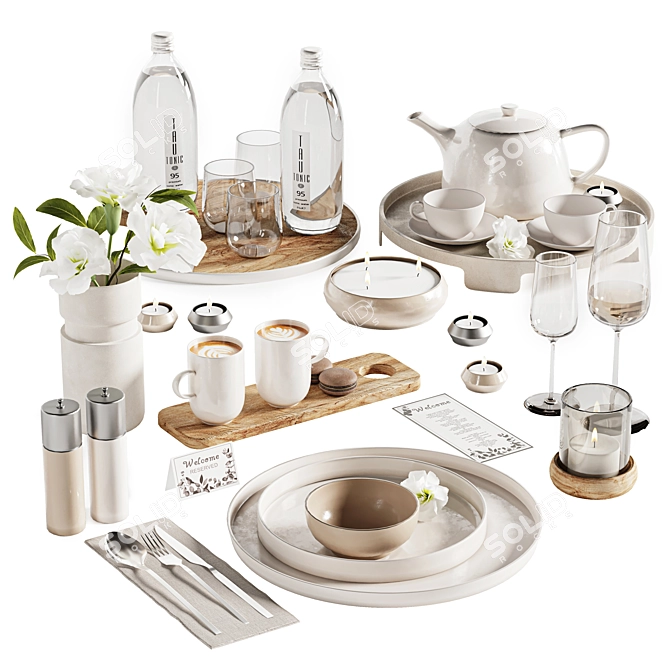 Elegant Tableware MA Set 33 3D model image 2